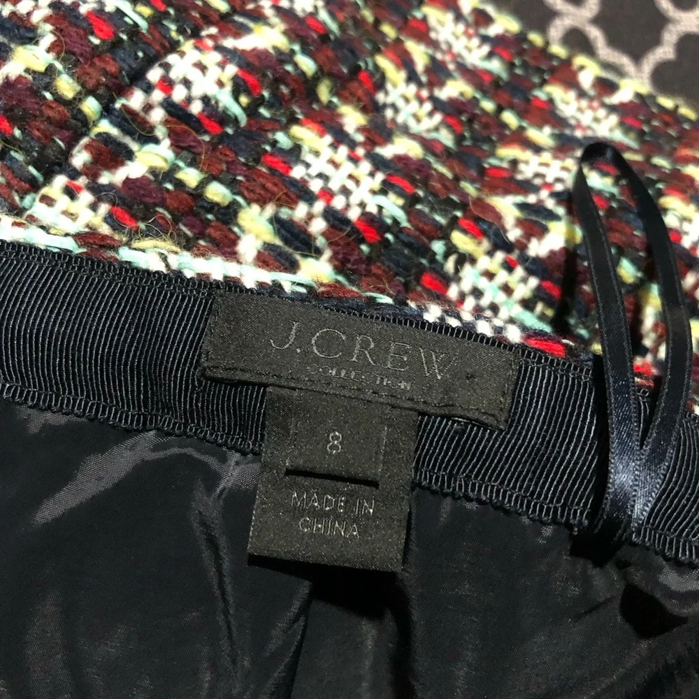 J.Crew Collection Womens Alpaca Wool Pencil Zip Skirt Aztec Pattern Sz 8 D16